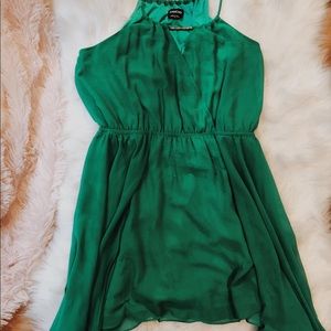 Bebe green asymmetrical dress